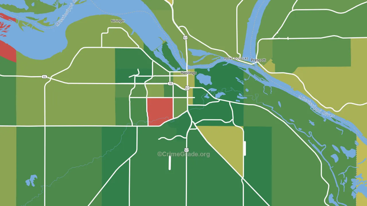 Hastings, MN Map of Murder Rates