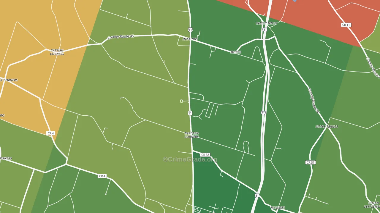Hastings, NY Map of Murder Rates