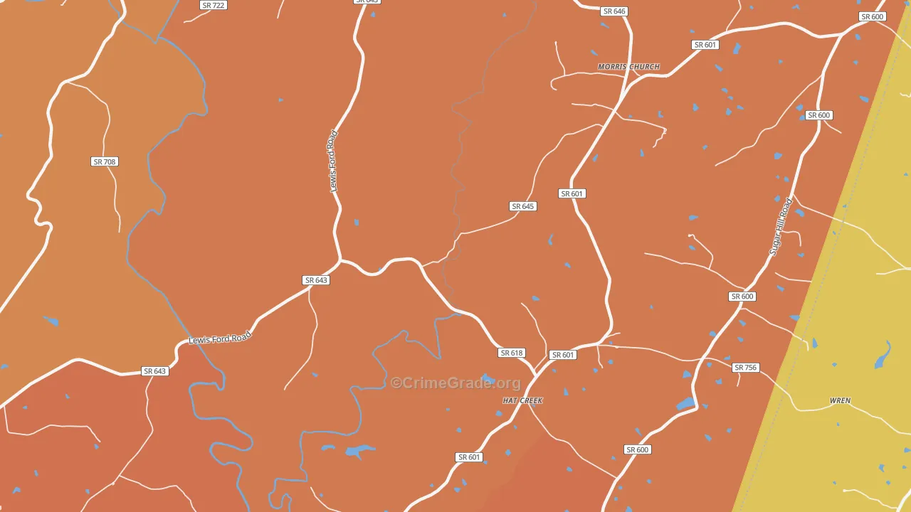 Hat Creek, VA Map of Murder Rates