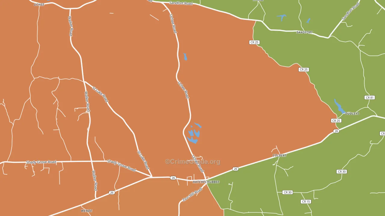 Hatchechubbee, AL Map of Murder Rates