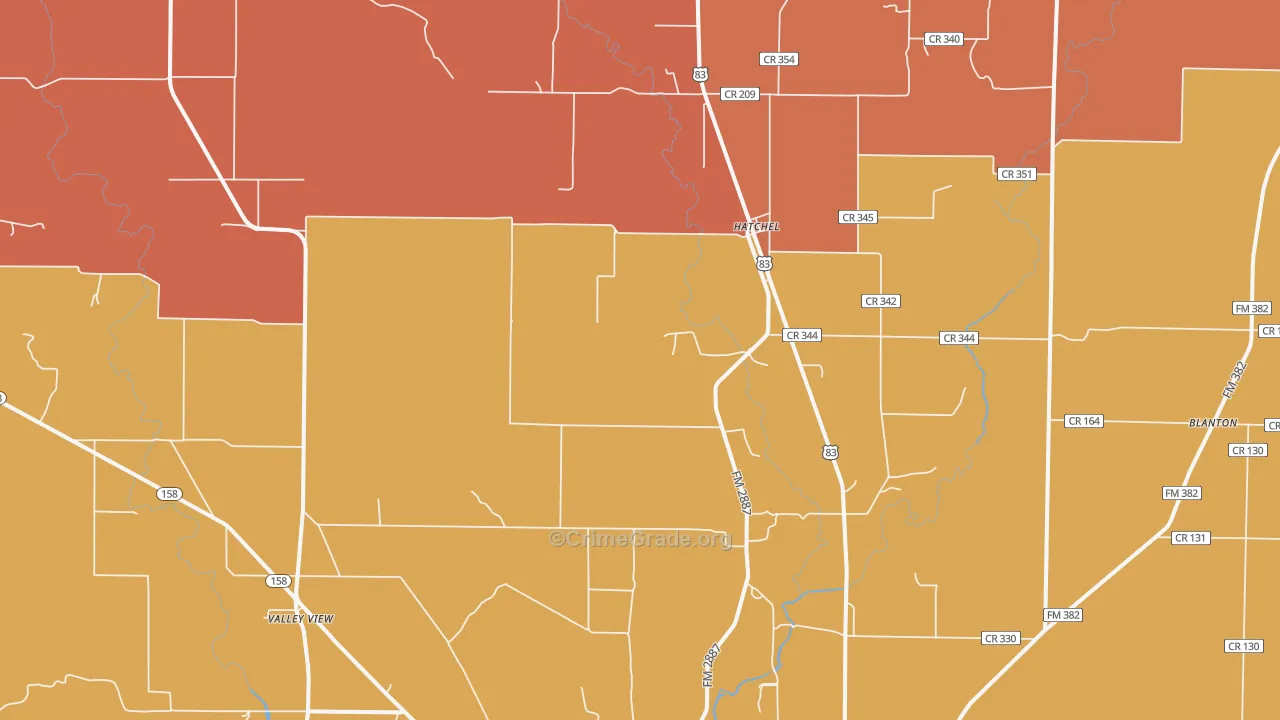Hatchel, TX Map of Murder Rates