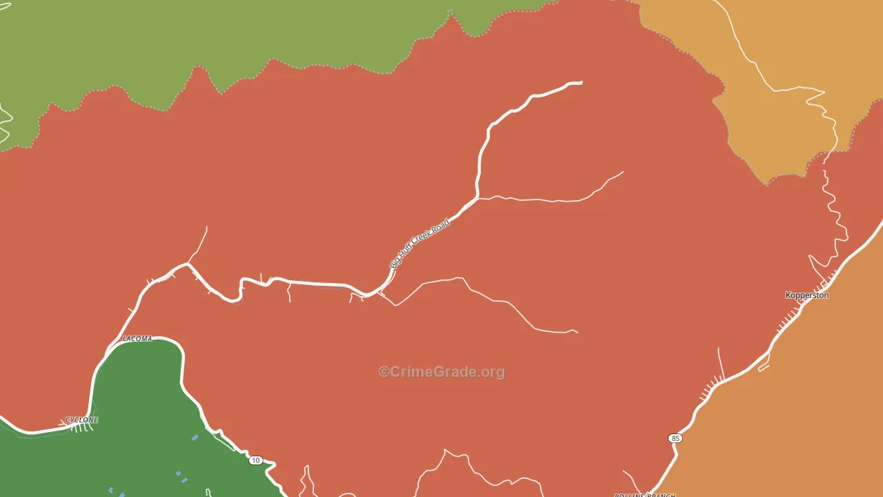 Hatcher, WV Map of Murder Rates