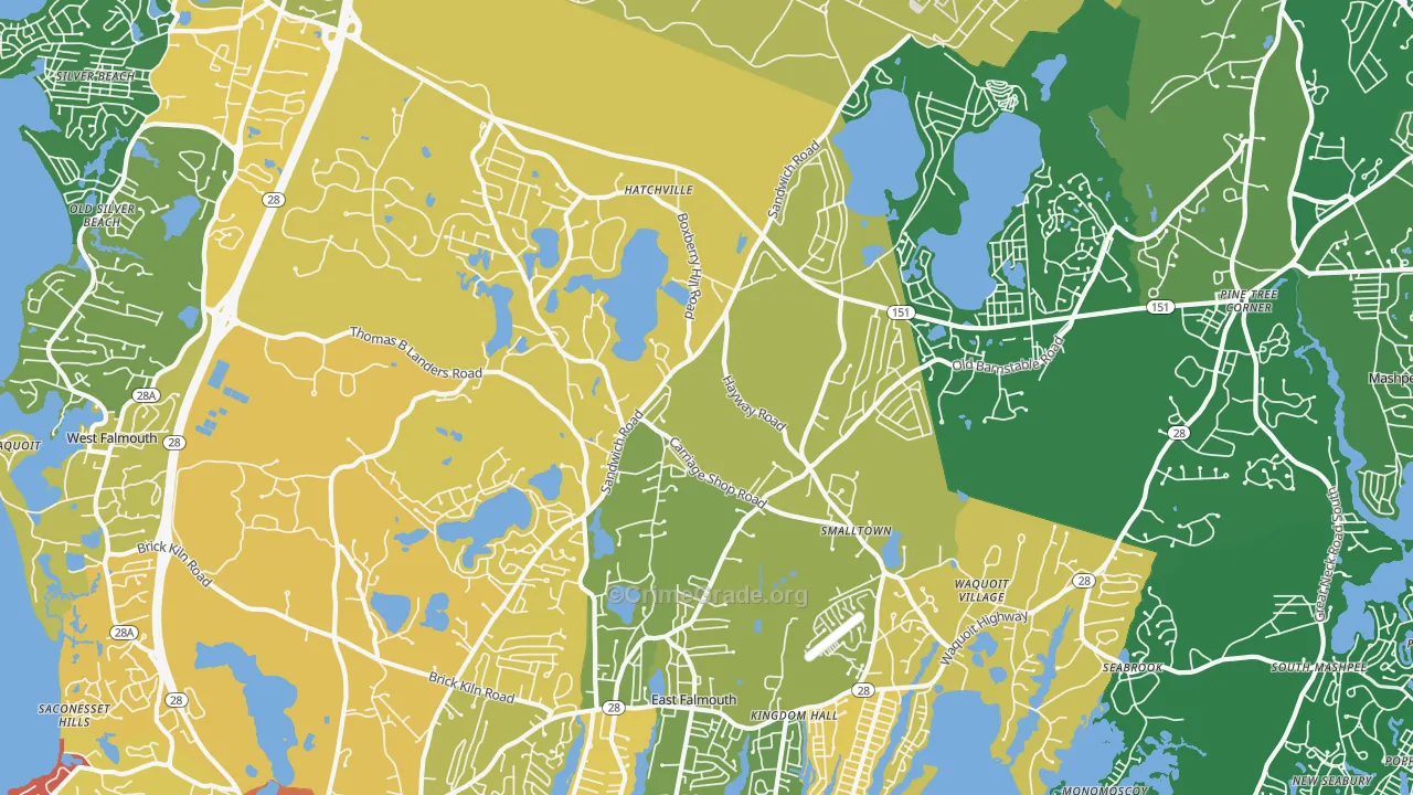Hatchville, East Falmouth, MA Map of Murder Rates
