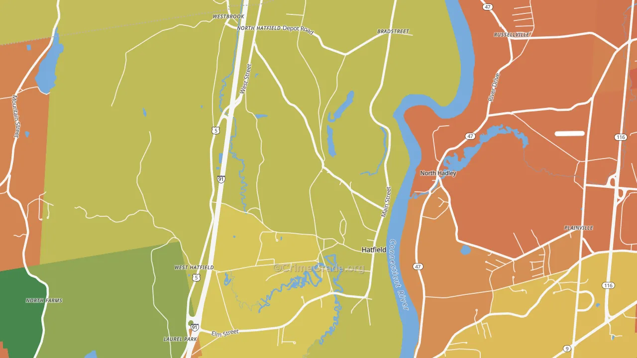 Hatfield, MA Map of Murder Rates