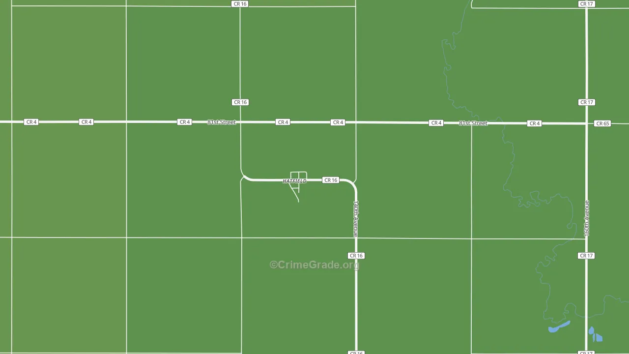 Hatfield, MN Map of Murder Rates