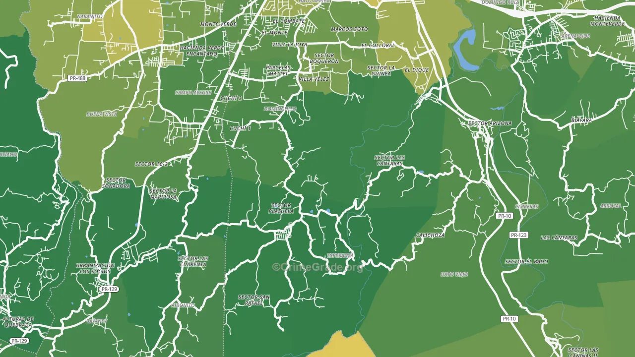 Hato Viejo, PR Map of Murder Rates