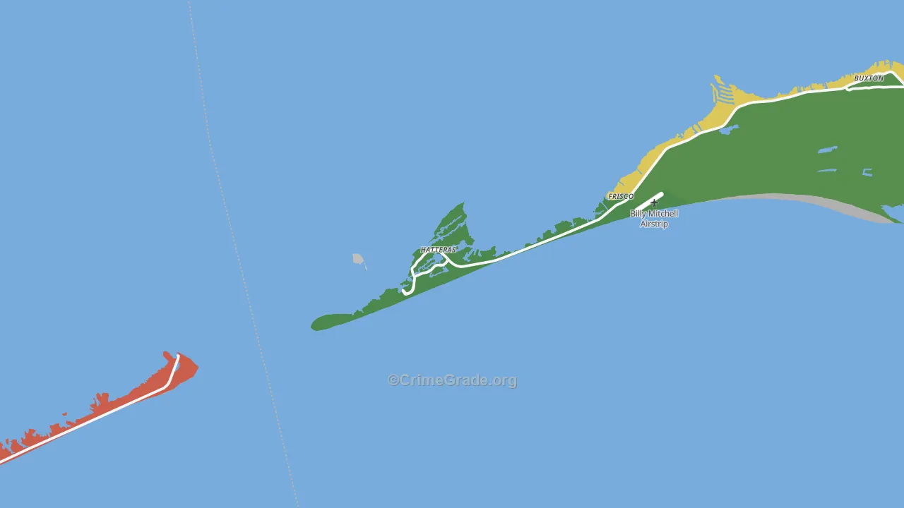 Hatteras, NC Map of Murder Rates