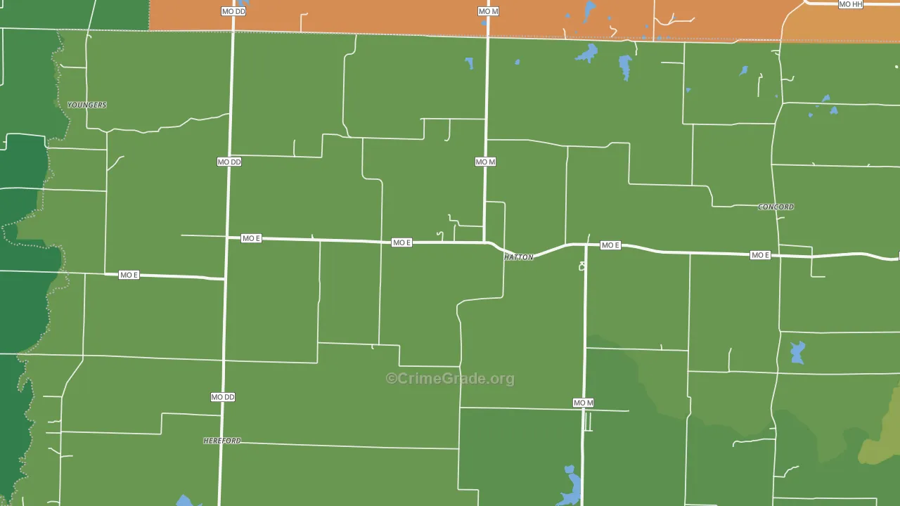 Hatton, MO Map of Murder Rates