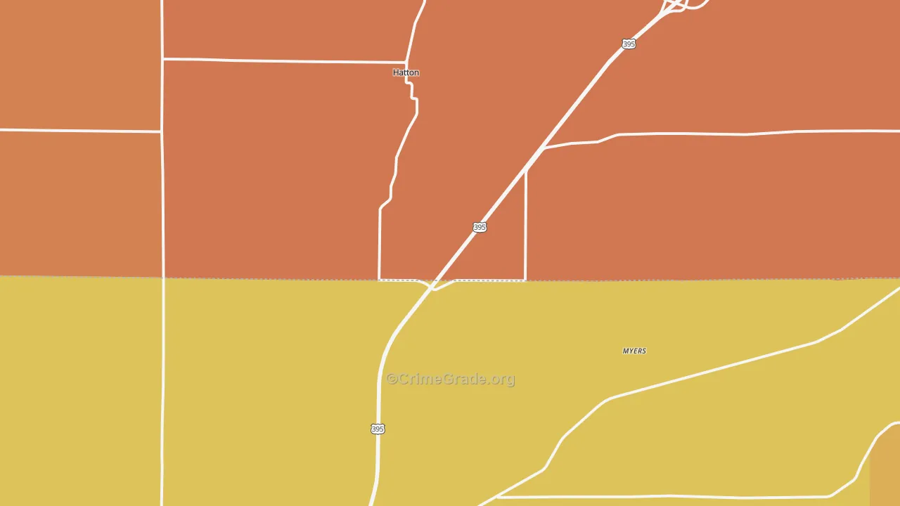 Hatton, WA Map of Murder Rates