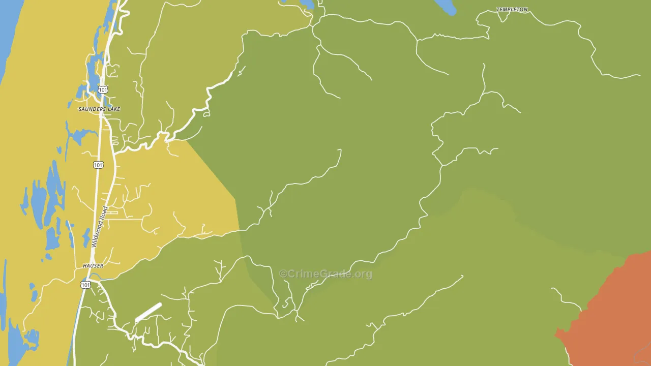 Hauser, OR Map of Murder Rates