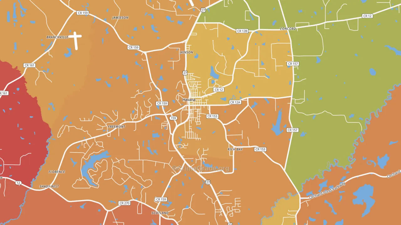 Havana, FL Map of Murder Rates