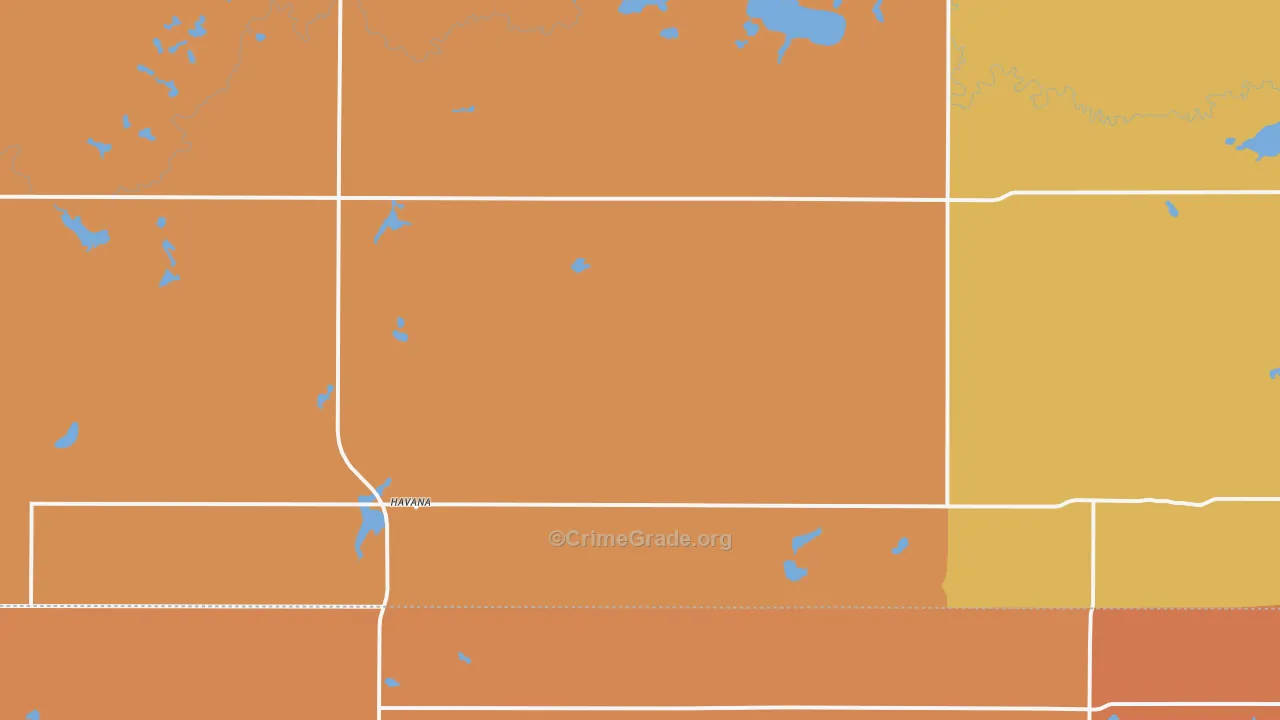 Havana, ND Map of Murder Rates