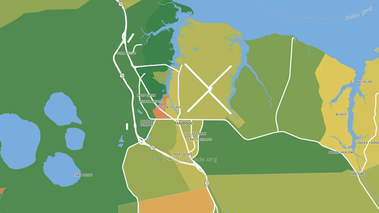 Havelock, NC Map of Murder Rates