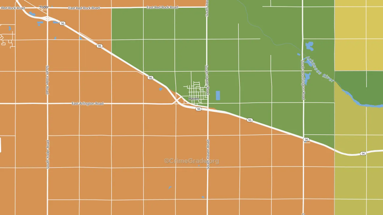 Haven, KS Map of Murder Rates