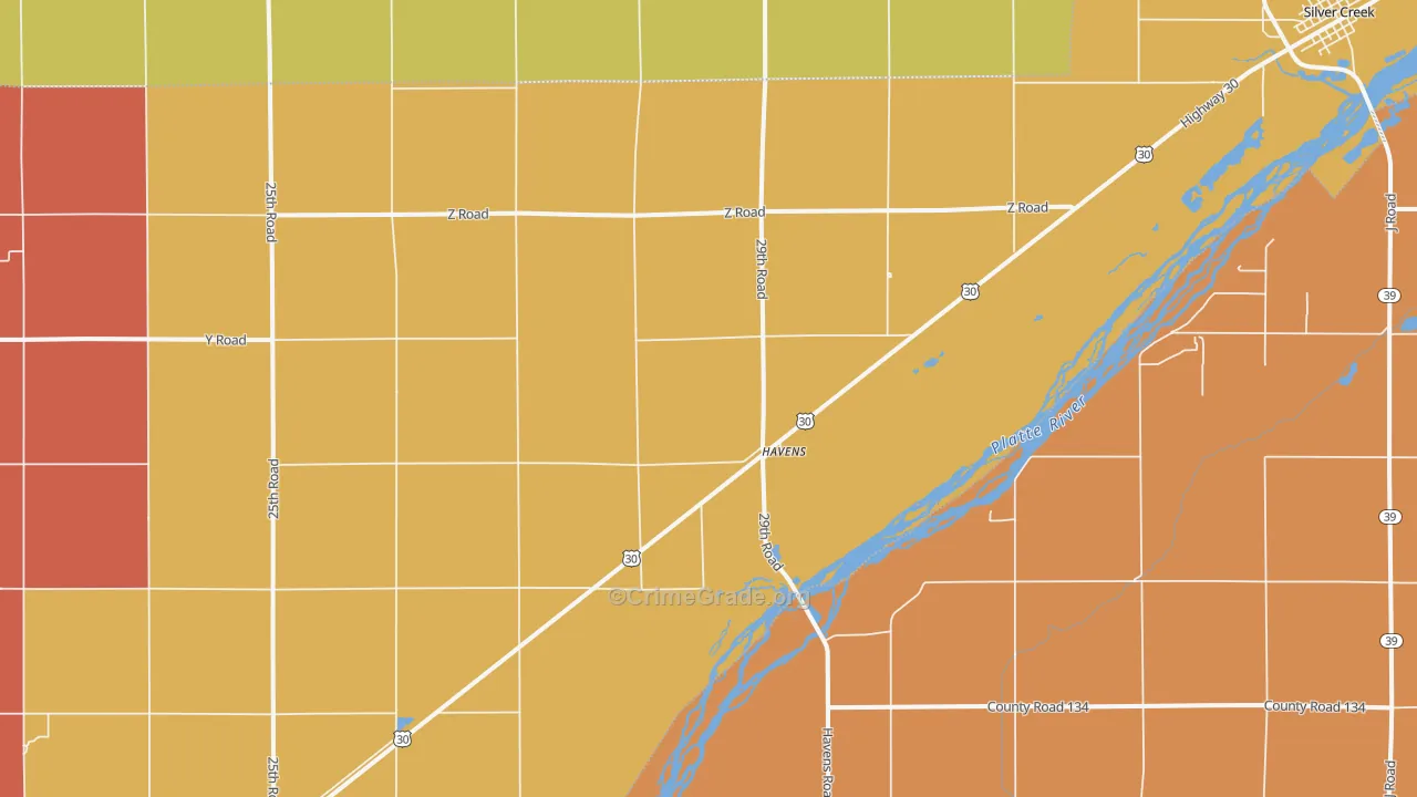 Havens, NE Map of Murder Rates