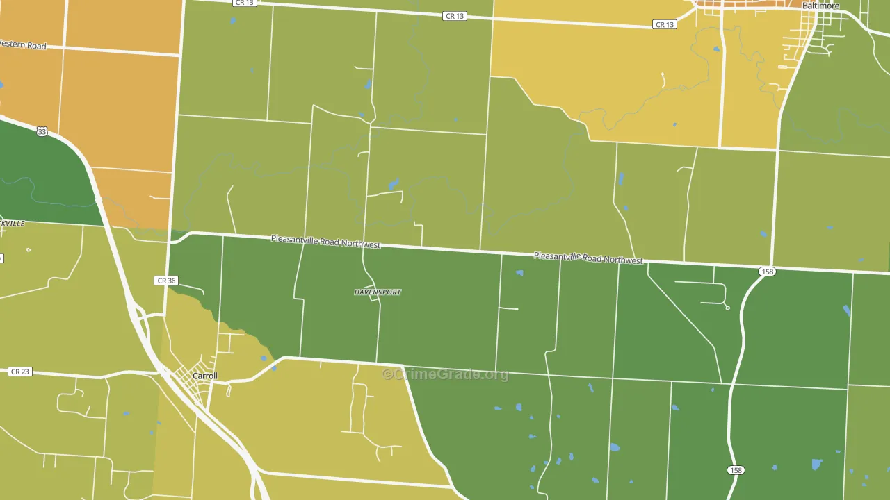 Havensport, OH Map of Murder Rates
