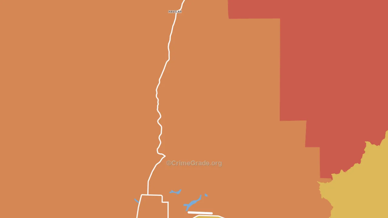 Havilah, CA Map of Murder Rates