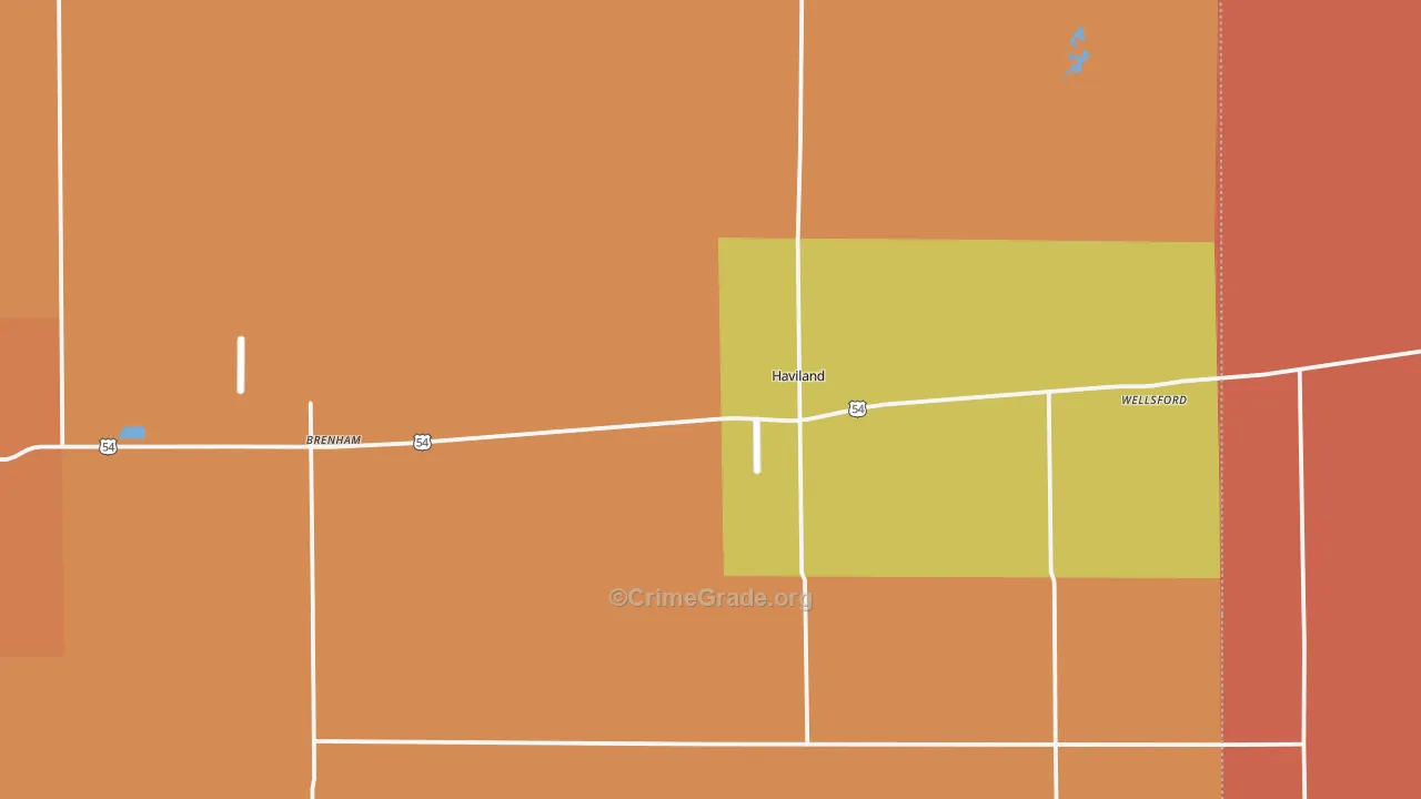 Haviland, KS Map of Murder Rates