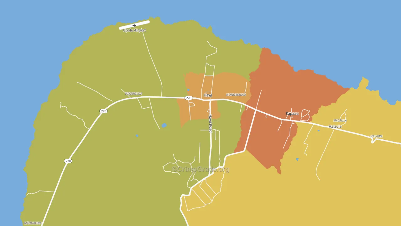 Hawi, HI Map of Murder Rates