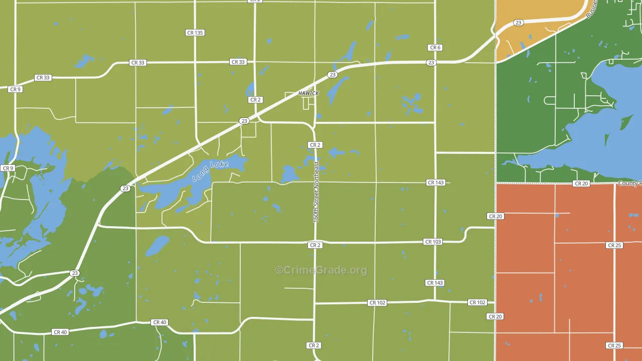Hawick, MN Map of Murder Rates