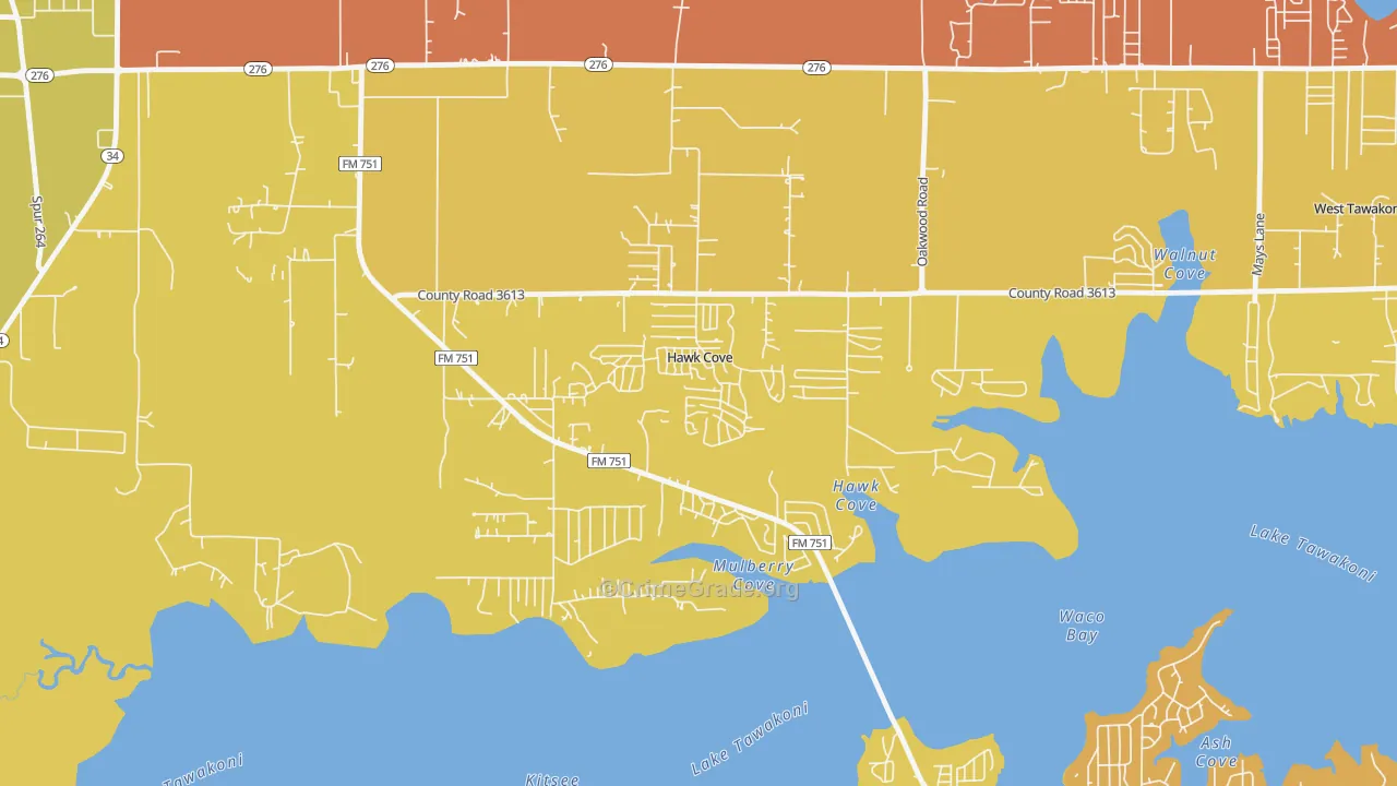 Hawk Cove, TX Map of Murder Rates