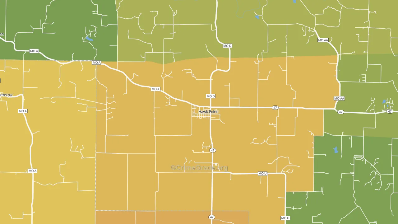 Hawk Point, MO Map of Murder Rates