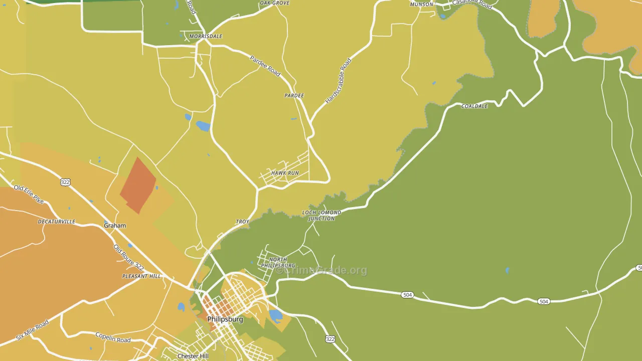 Hawk Run, PA Map of Murder Rates