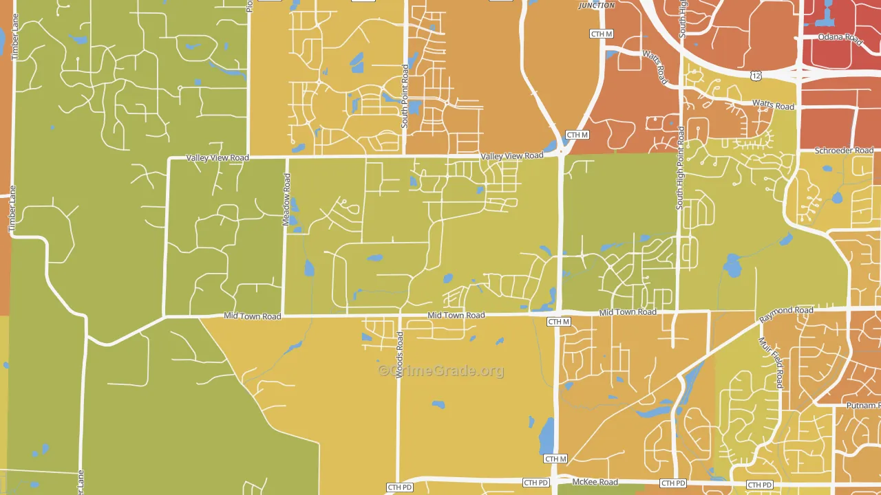 Hawk's Landing, Verona, WI Map of Murder Rates