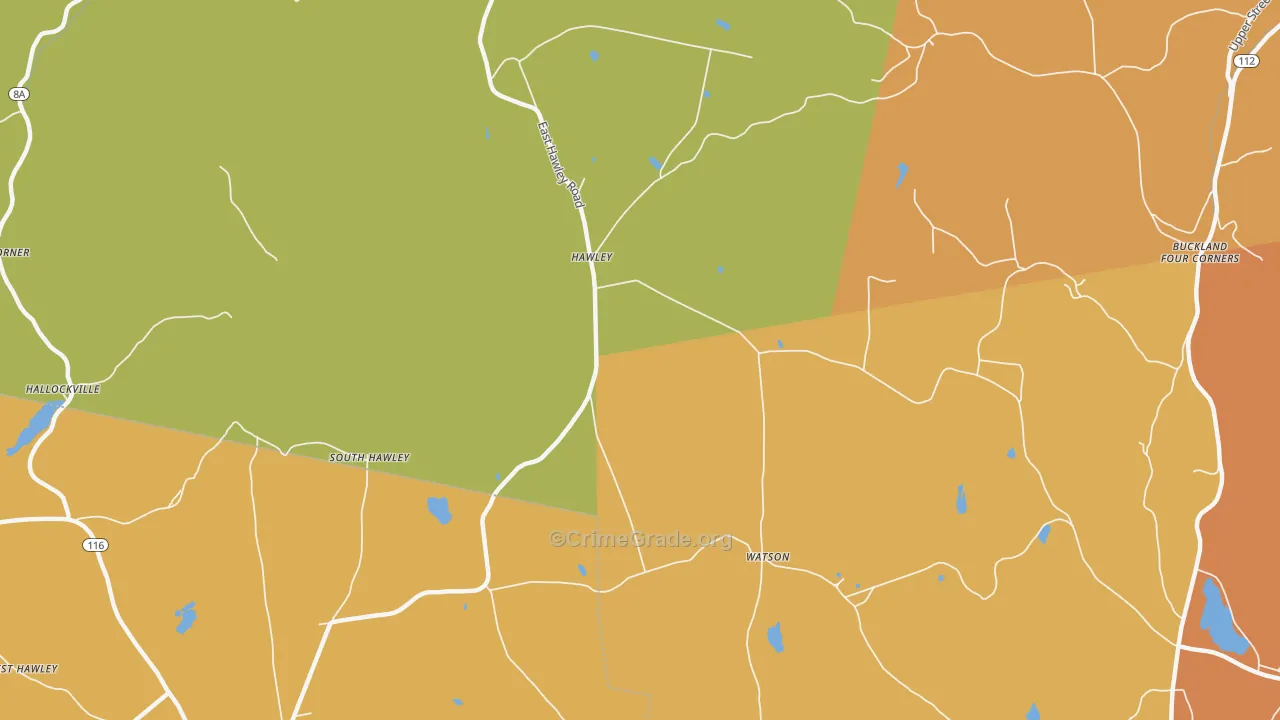 Hawley, MA Map of Murder Rates