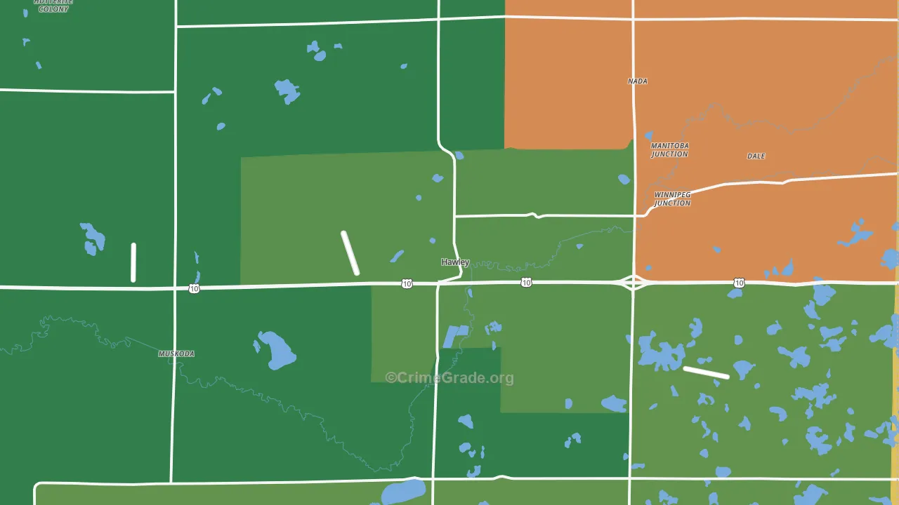 Hawley, MN Map of Murder Rates