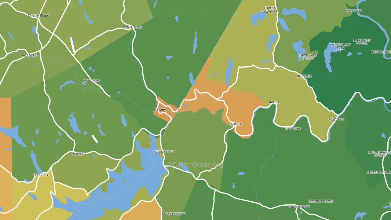 Hawley, PA Map of Murder Rates