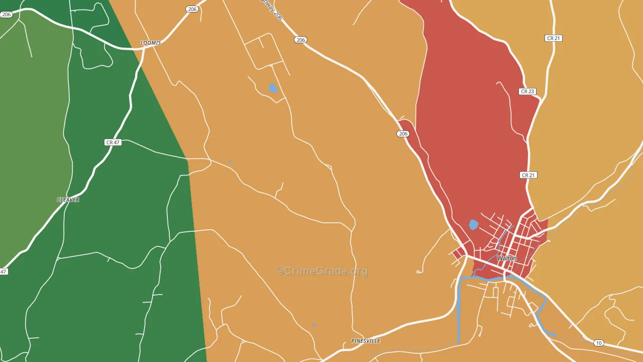 Hawleys, NY Map of Murder Rates