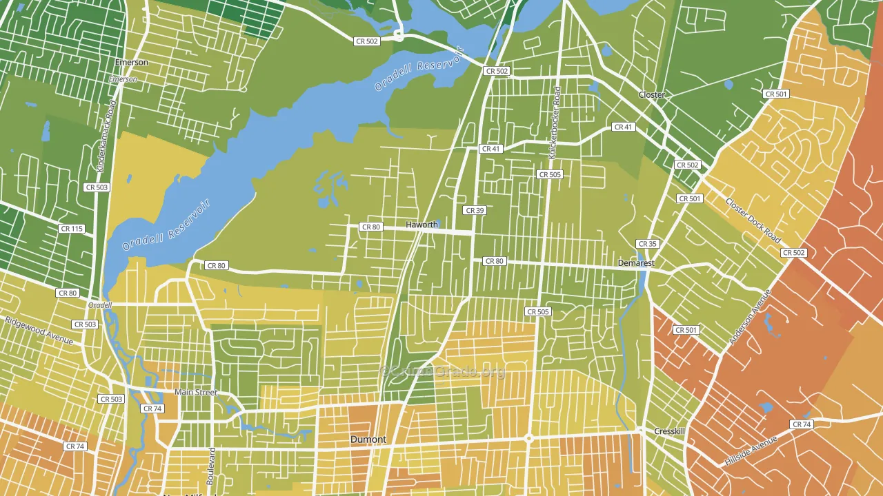 Haworth, NJ Map of Murder Rates