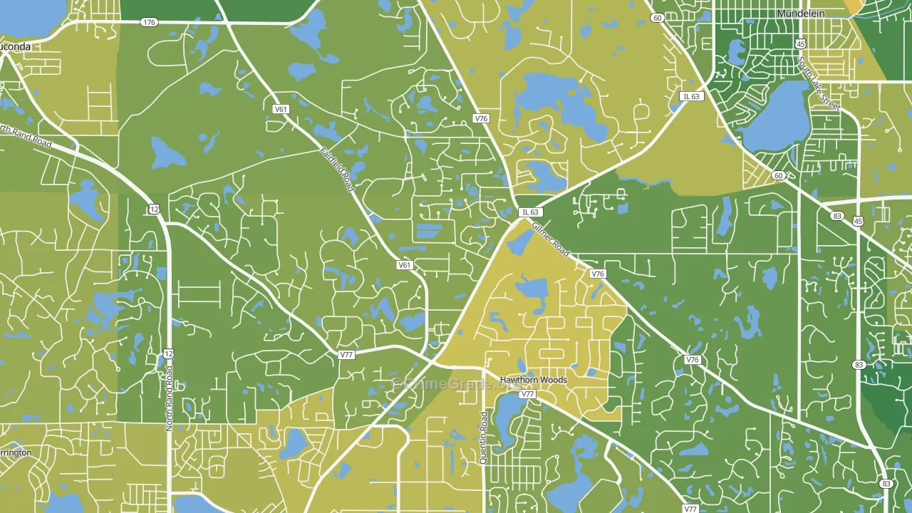 Hawthorn Woods, IL Map of Murder Rates