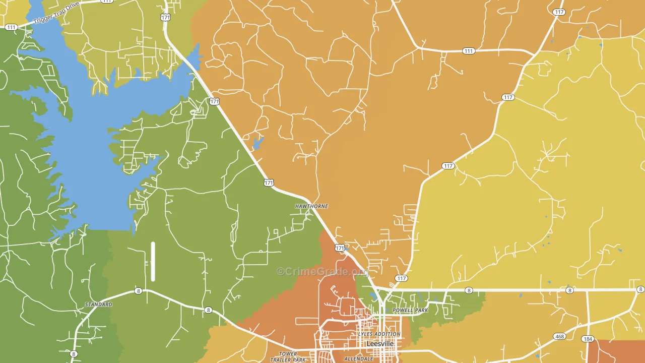 Hawthorne, LA Map of Murder Rates