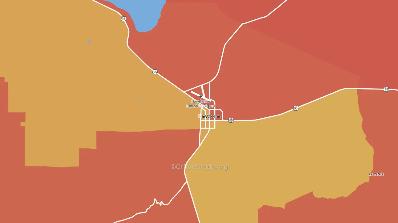 Hawthorne, NV Map of Murder Rates