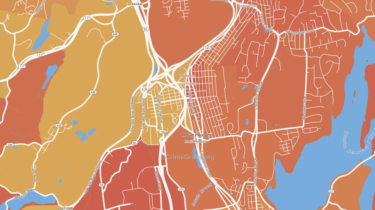 Hawthorne, NY Map of Murder Rates