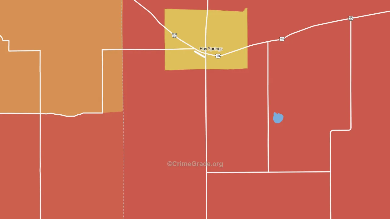 Hay Springs, NE Map of Murder Rates
