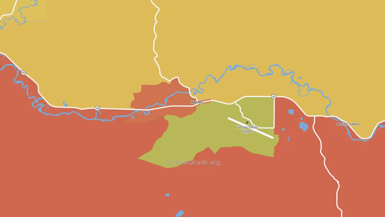 Hayden, CO Map of Murder Rates