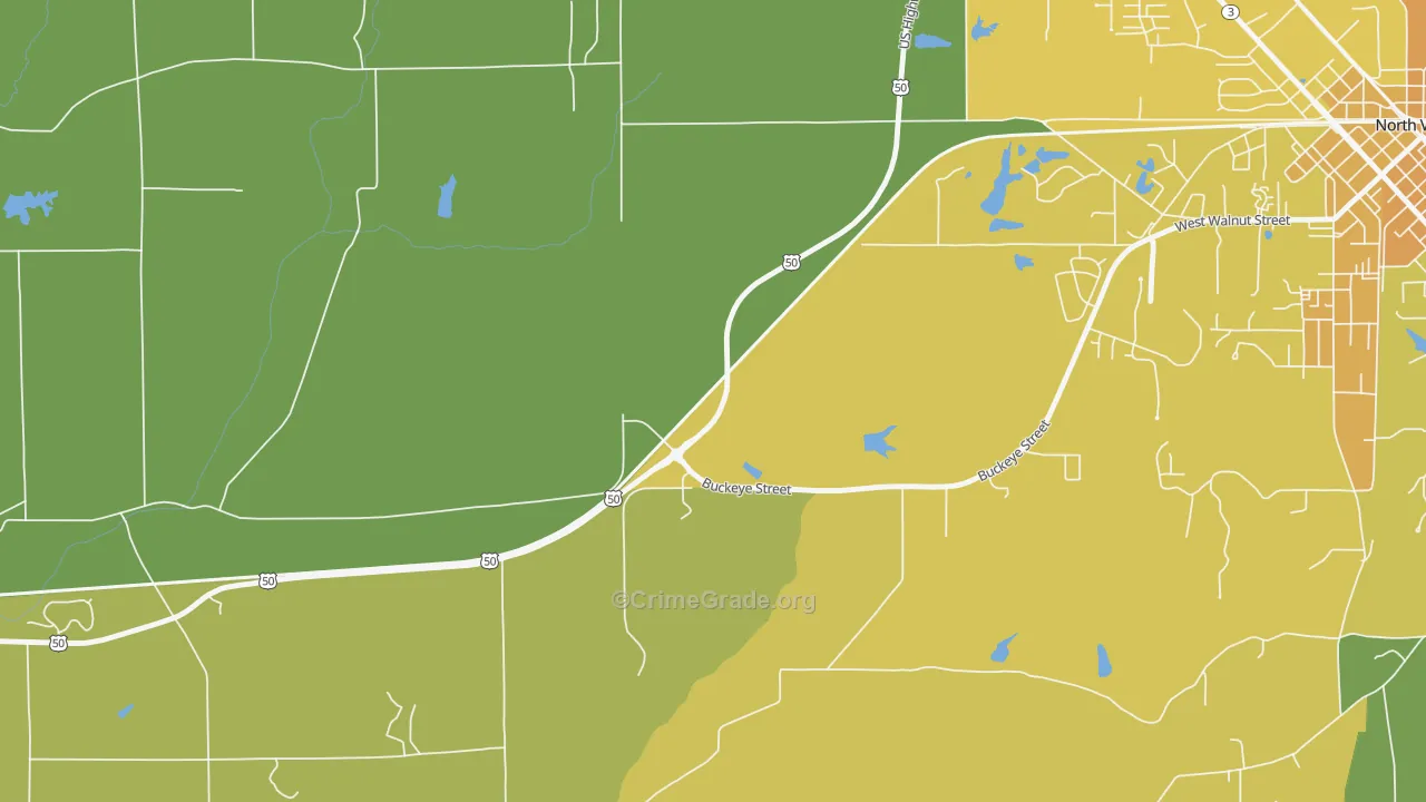 Hayden, IN Map of Murder Rates