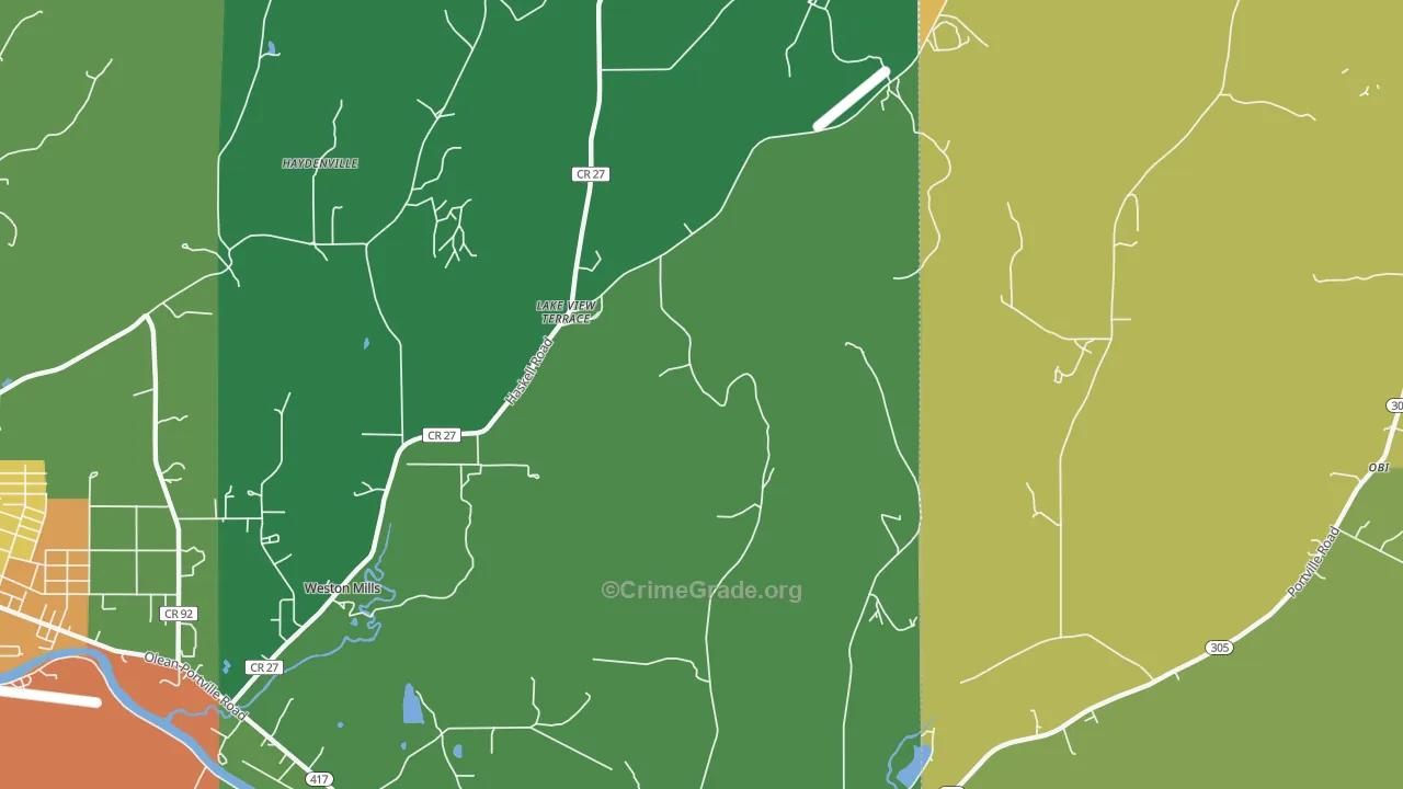 Haydenville, NY Map of Murder Rates