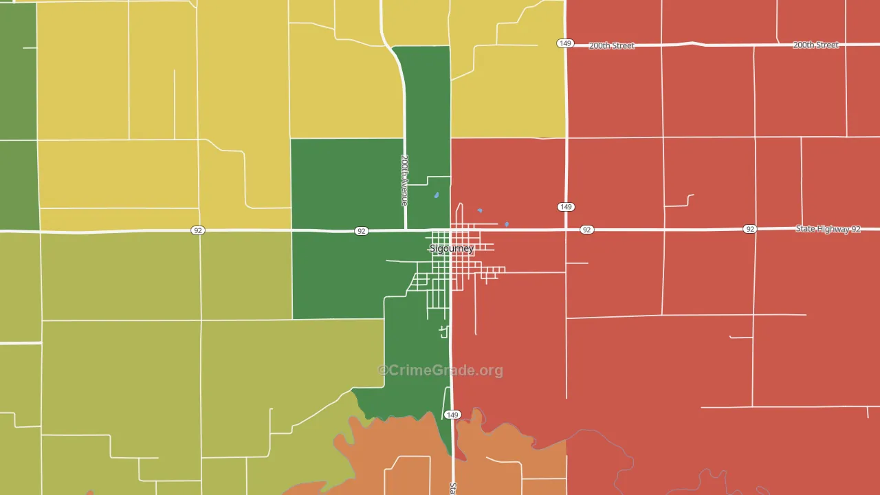 Hayesville, IA Map of Murder Rates
