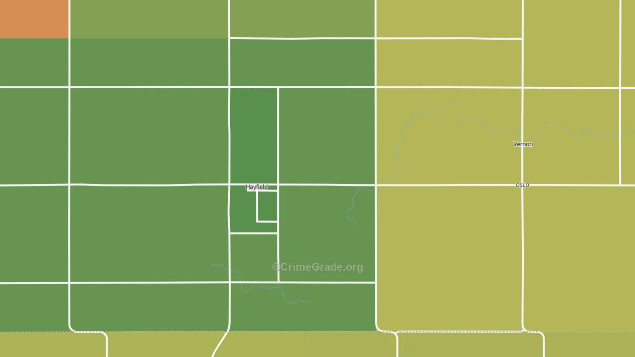 Hayfield, MN Map of Murder Rates