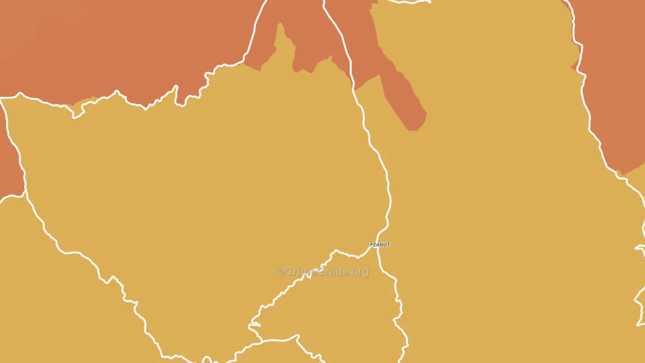 Hayfork, CA Map of Murder Rates