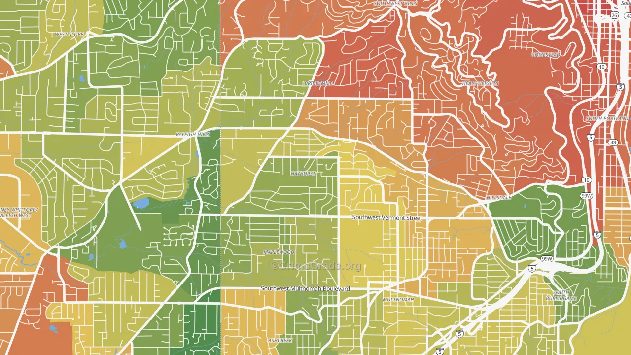 Hayhurst, Portland, OR Map of Murder Rates
