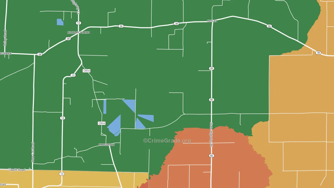 Hayley, AR Map of Murder Rates