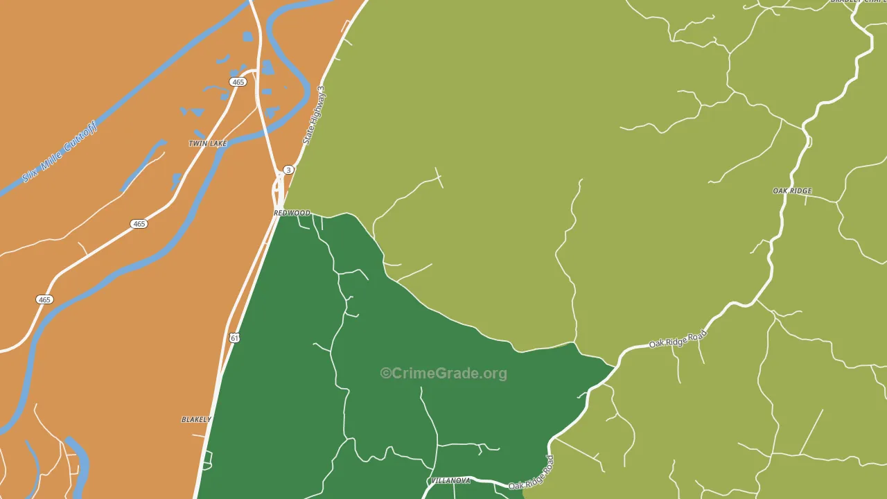 Haynes Bluff, MS Map of Murder Rates