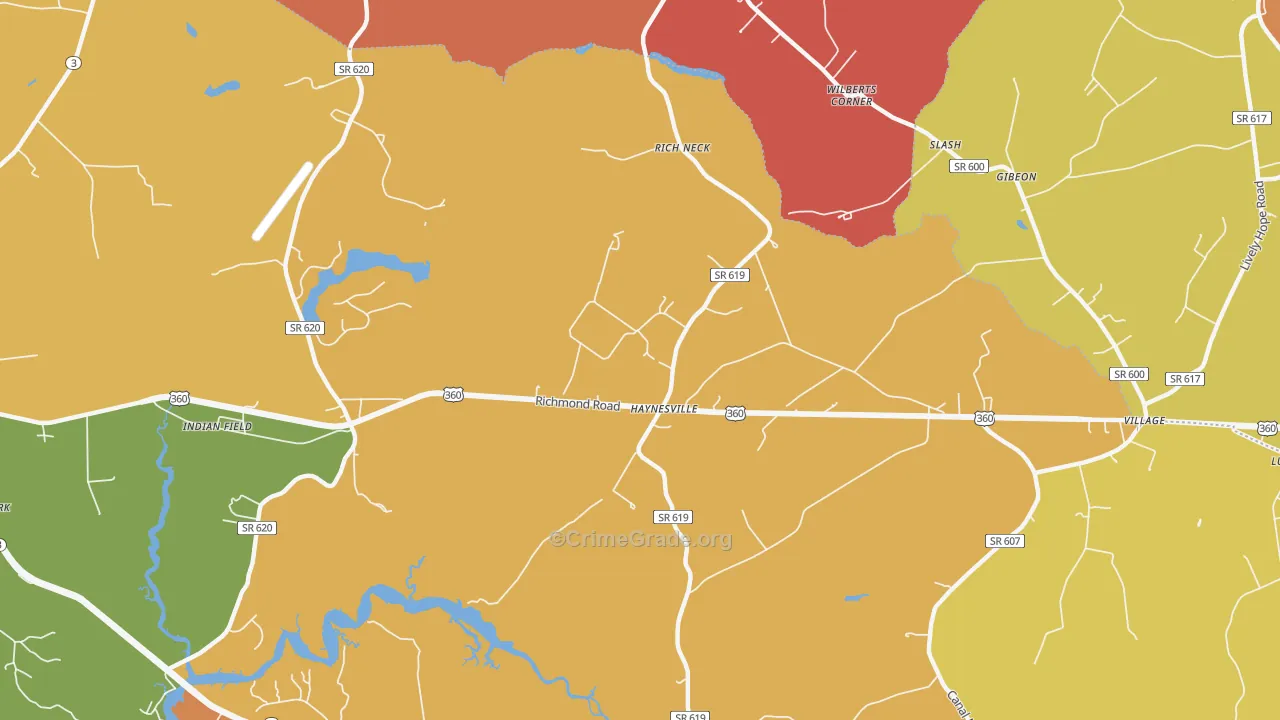 Haynesville, VA Map of Murder Rates