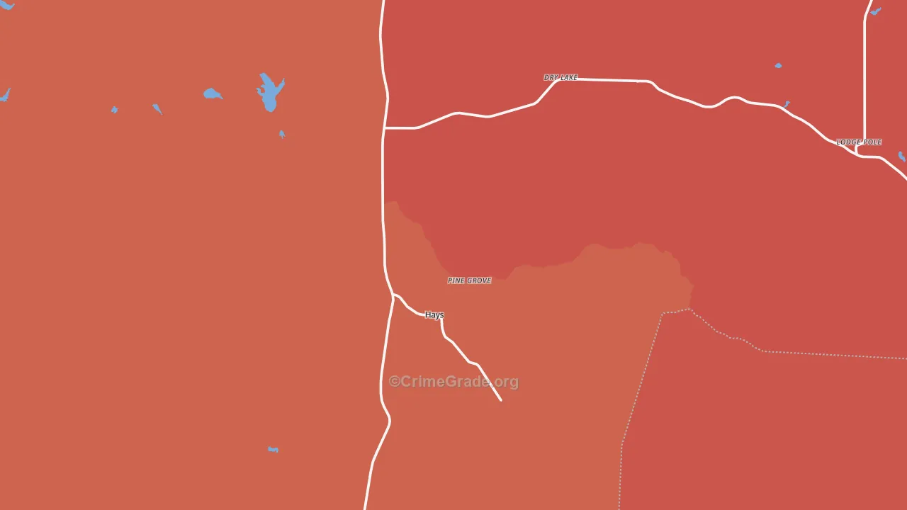 Hays, MT Map of Murder Rates