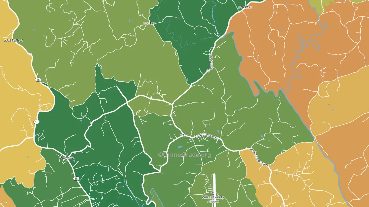 Hays, NC Map of Murder Rates